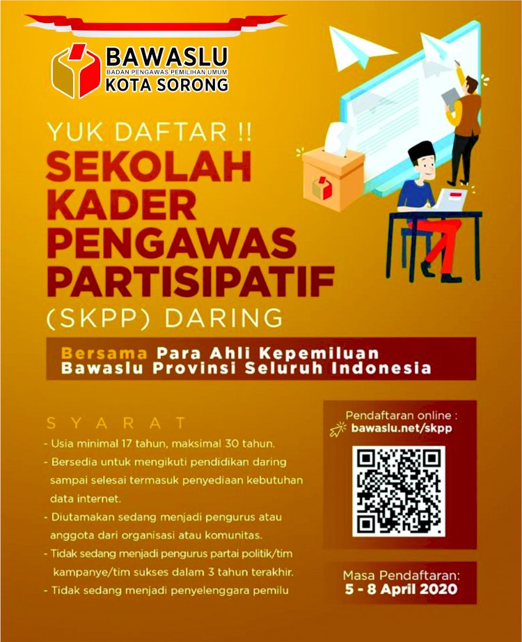 PENGUMUMAN REKRUTMEN PESERTA SEKOLAH KADER PENGAWASAN PARTISIPATIF (SKPP) TAHUN 2020