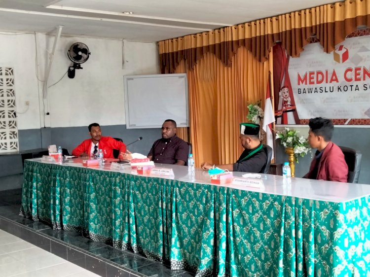 Isu Penundaan Pemilu 2024, GMNI, IMM, LKBHMI, Audiensi dengan Bawaslu Kota Sorong