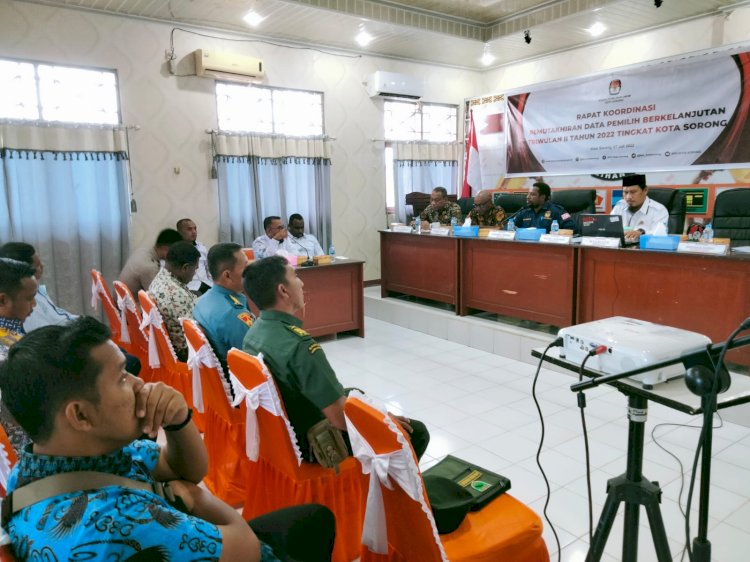 Pemuktahiran Data Pemilih Triwulan II, Bawaslu Kota Sorong hadiri Rakor